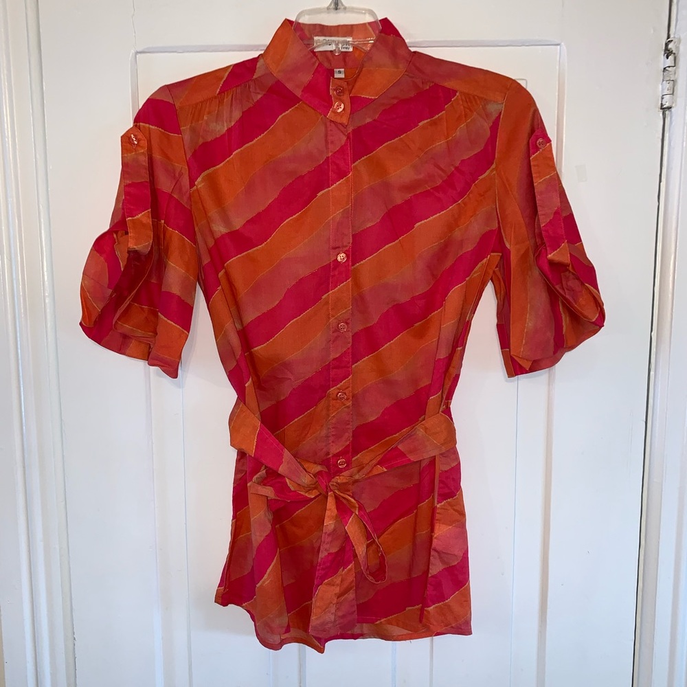 Couleur By Finley Button Down W/ Tie On Sash From Neiman Marcus